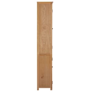 Knihovna se 4 dvířky 90 x 35 x 200 cm masivní dub a sklo - obrázek 3