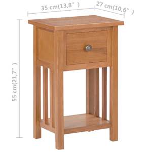 Stolek na časopisy se zásuvkou 35x27x55 cm masivní dubové dřevo - obrázek 9