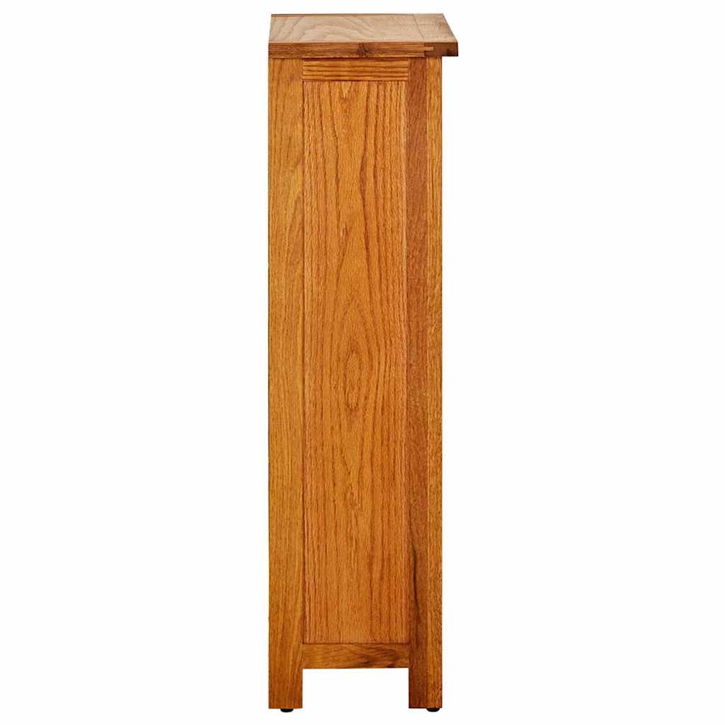 VidaXL Narrow Oak Bookcase Solid Wood & MDF Multi Sizes Farmhouse Shelf Unit