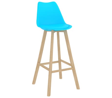 vidaXL Barski stolčki 2 kosa modri PP in trdna bukovina