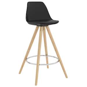 vidaXL Baro taburetės, 2vnt., juodos spalvos, PP ir bukmedžio masyvas