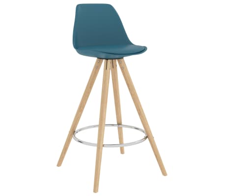 vidaXL Baro taburetės, 2vnt., turkio spalvos, PP ir bukmedžio masyvas