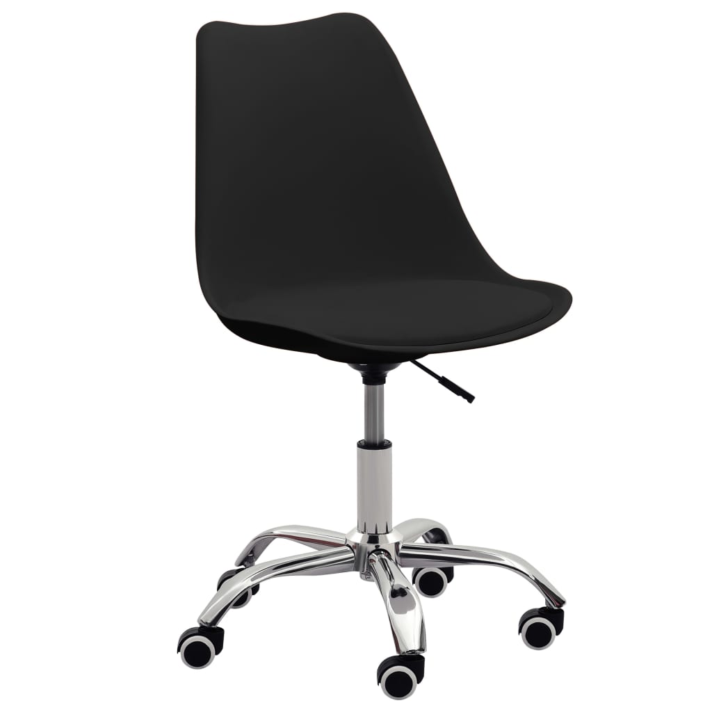 vidaXL Chaises de bureau 2 pcs Noir Similicuir