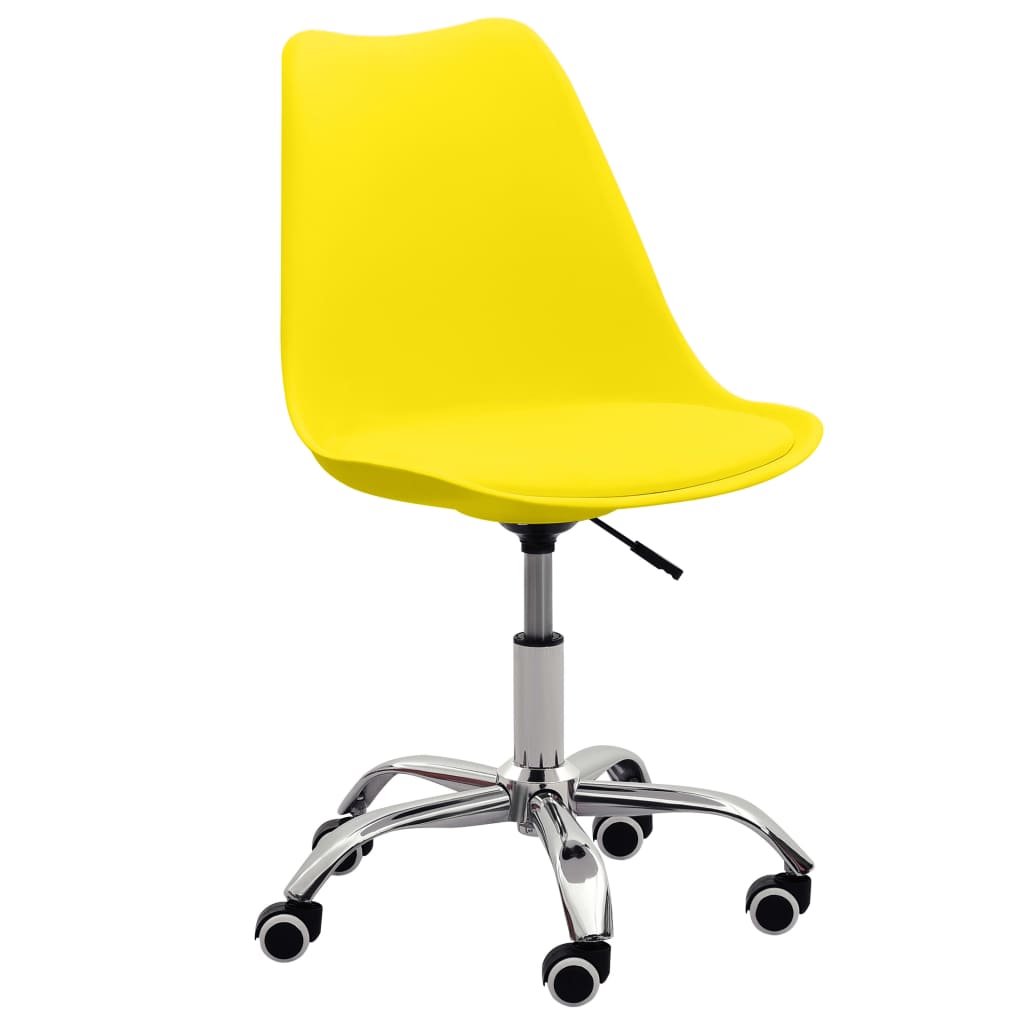 vidaXL Biuro kėdės, 2vnt., geltonos spalvos, dirbtinė oda