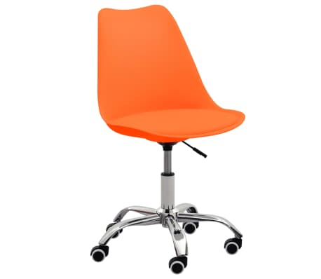 vidaXL biroja krēsli, 2 gab., oranža mākslīgā āda