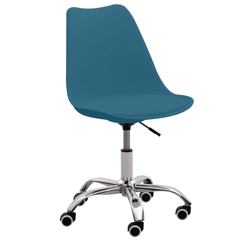 vidaXL Cadeiras de escritório 2 pcs couro artificial turquesa