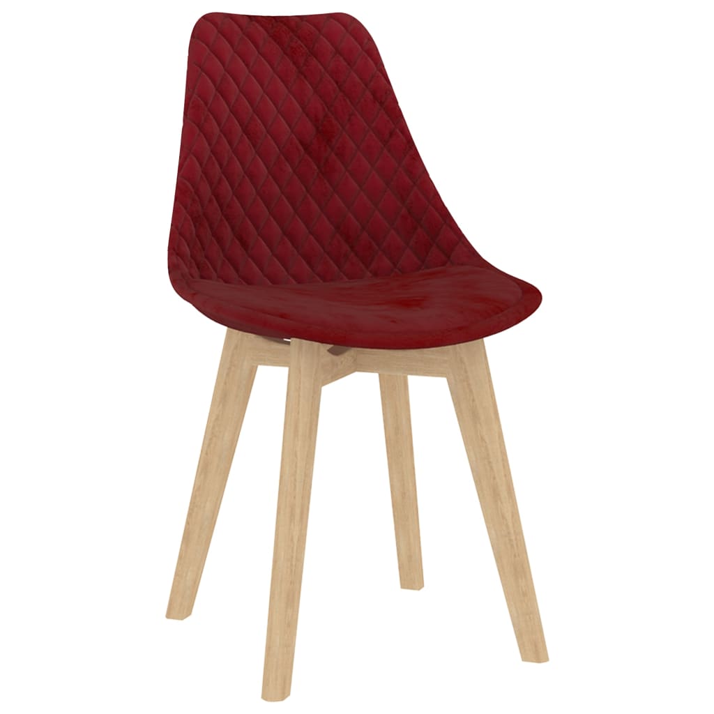 vidaXL Chaises à manger lot de 2 Rouge bordeaux Velours