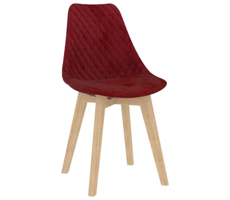 vidaXL Chaises à manger lot de 2 Rouge bordeaux Velours