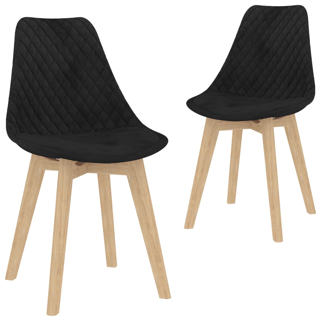Valgomojo kėdės, 2vnt., juodos spalvos, aksomas | Stepinfit