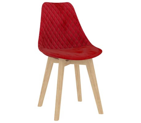 vidaXL Трапезни столове, 2 бр, червени, кадифе