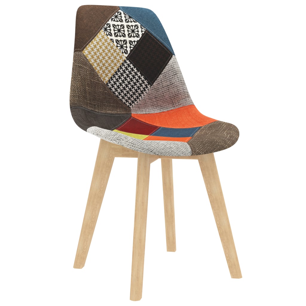 

vidaXL Eetkamerstoelen 2 st met patchwork ontwerp stof meerkleurig