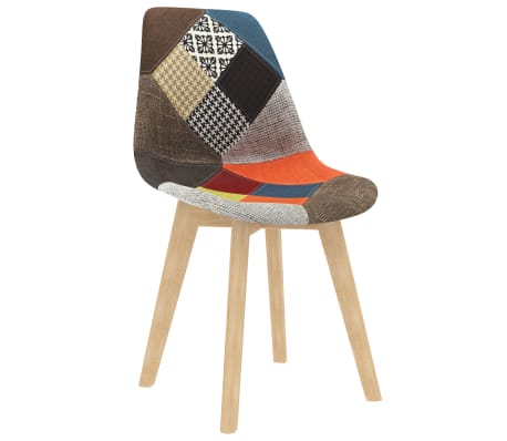 vidaXL Valgomojo kėdės, 2vnt., įvairių spalvų, audinys, skiautinės