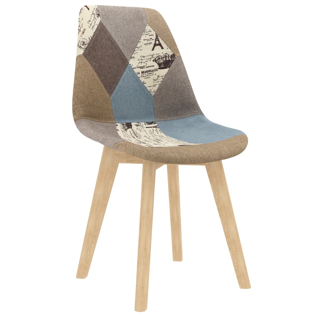 vidaXL virtuves krēsli, 4 gab., pelēks tekstilmozaīkas dizaina audums