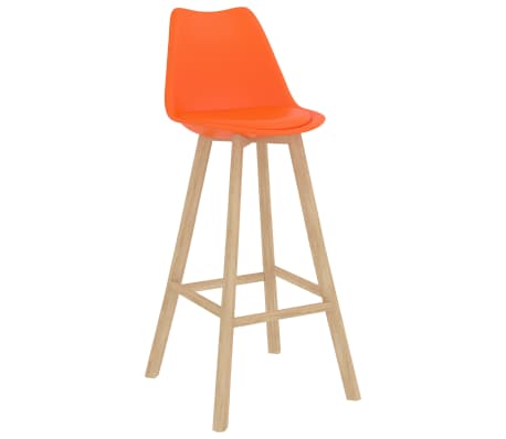 vidaXL Baro taburetės, 2vnt., oranžinės spalvos, dirbtinė oda