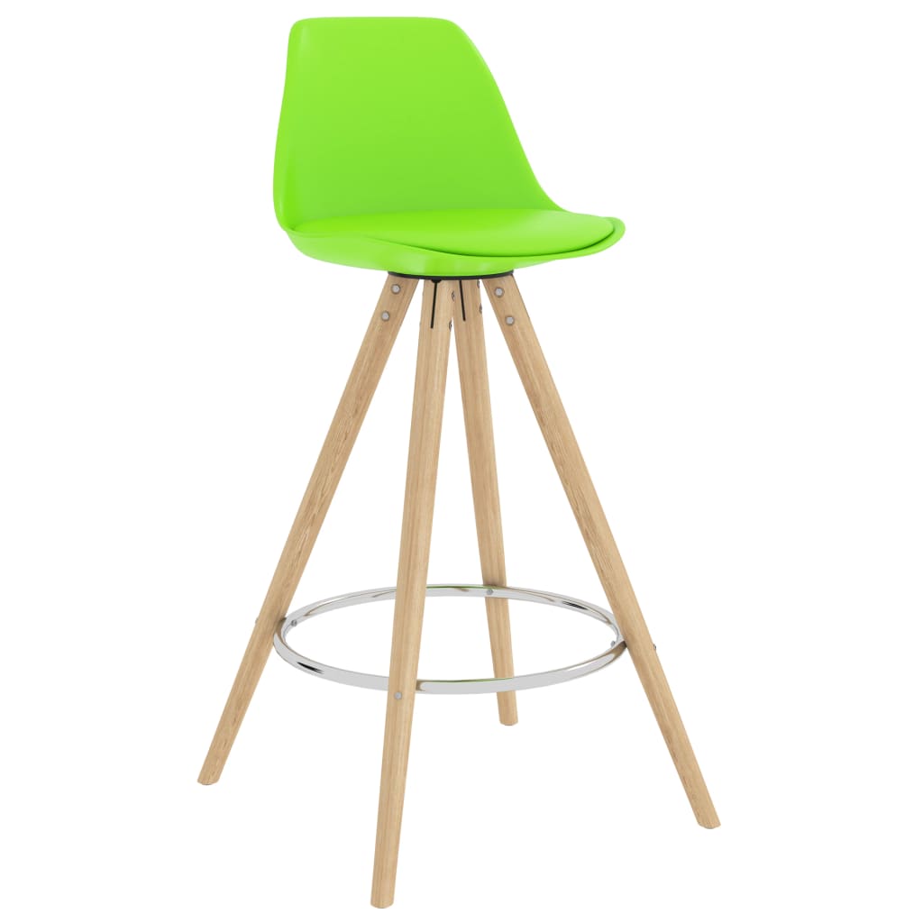 vidaXL Tabourets de bar 2 pcs Vert PP et bois de hêtre massif