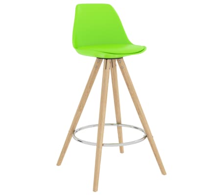 vidaXL Tabourets de bar 2 pcs Vert PP et bois de hêtre massif