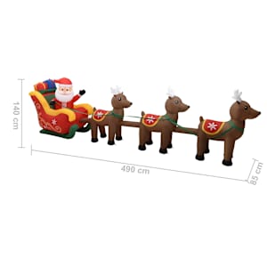Vánoční nafukovací dekorace Santa a sobi LED 490 cm - obrázek 9