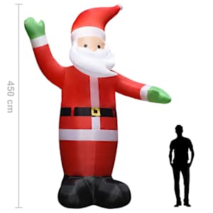 Nafukovací santa claus s LED vánoční dekorace IP44 4,5 m - obrázek 9
