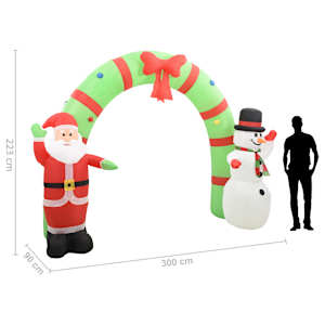 Vánoční nafukovací Santa a sněhulák brána LED 300 x 90 x 223 cm - obrázek 11