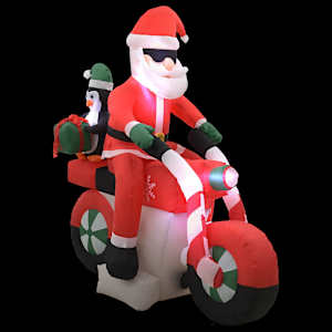 Vánoční nafukovací Santa Claus na motorce s LED IP44 160 cm - obrázek 3