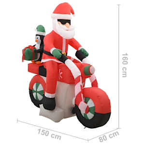 Vánoční nafukovací Santa Claus na motorce s LED IP44 160 cm - obrázek 9