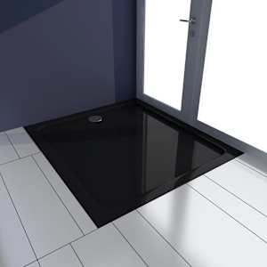 vidaXL Du&scaron;o padėklas, juodos spalvos, 80x90cm, ABS