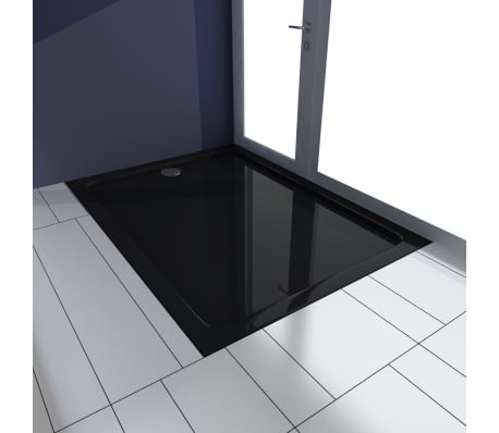 vidaXL Piatto Doccia in ABS Nero 80x110 cm