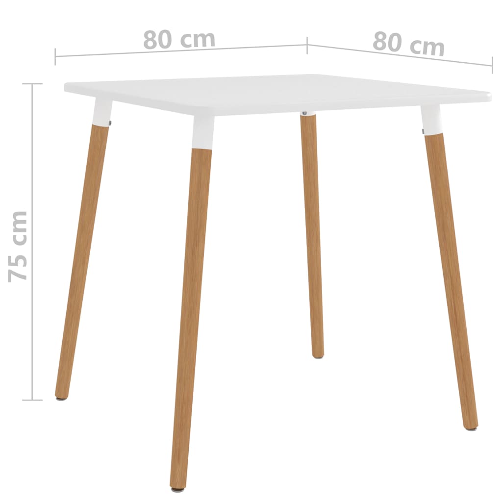 Jídelní stůl bílý 80 x 80 x 75 cm kov