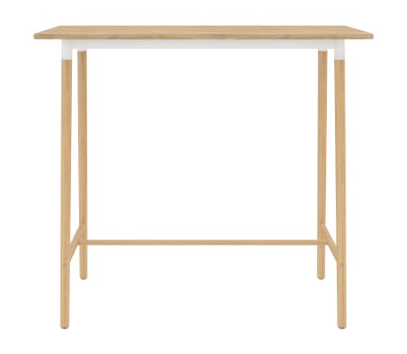 vidaXL Baro stalas, rudas, 120x60x105cm, MDF ir bukmedžio masyvas