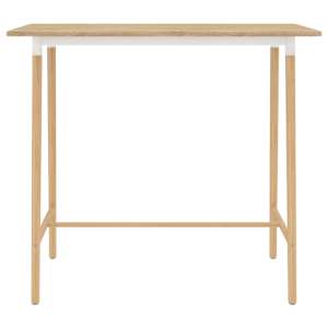 vidaXL Baro stalas, rudas, 120x60x105cm, MDF ir bukmedžio masyvas