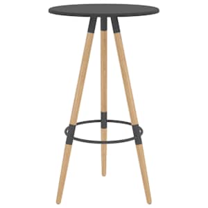 vidaXL Baro stalas, pilkas, 60x103cm, MDF ir bukmedžio masyvas