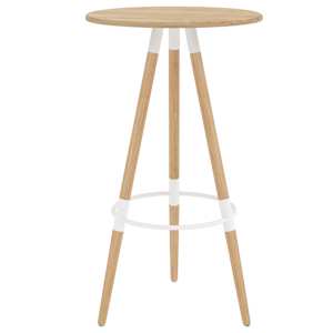 vidaXL Baro stalas, rudas, 60x103cm, MDF ir bukmedžio masyvas