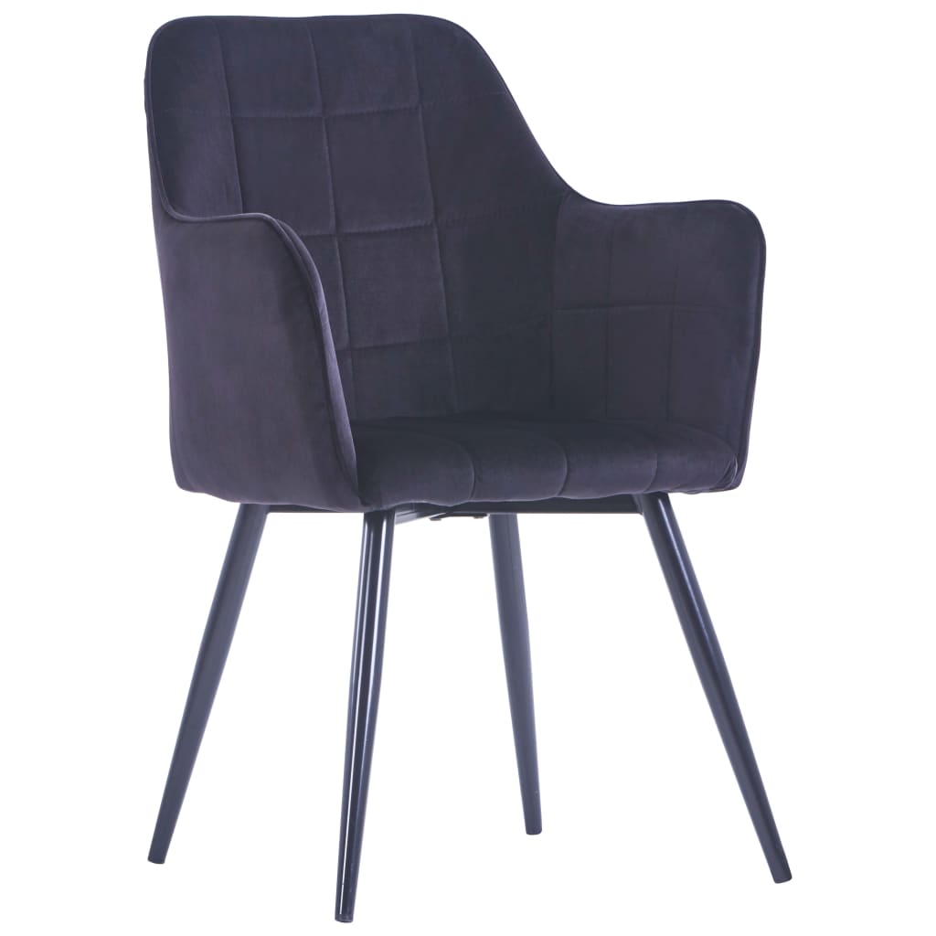Valgomojo kėdės, 4vnt., juodos spalvos, aksomas (2x287821) | Stepinfit