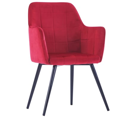 vidaXL Valgomojo kėdės, 4vnt., tamsiai raudonos, aksomas (2x287824)
