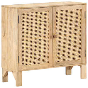 Příborník 80 x 30 x 73 cm masivní mangovník a přírodní rákos