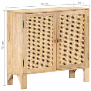 Příborník 80 x 30 x 73 cm masivní mangovník a přírodní rákos - obrázek 10