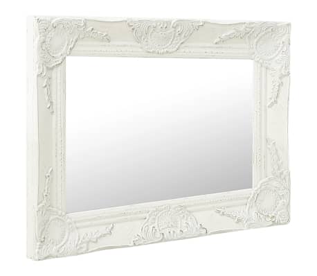 vidaXL Wandspiegel Barock 50x40cm Weiß Spiegel Hängespiegel Dekospiegel