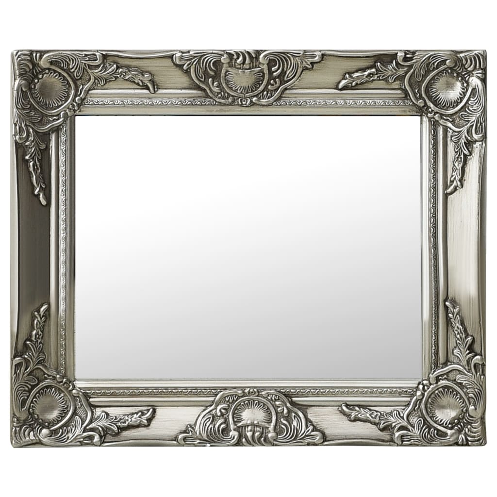 Image of vidaXL Wall Mirror Baroque Style 50x40 cm Silver