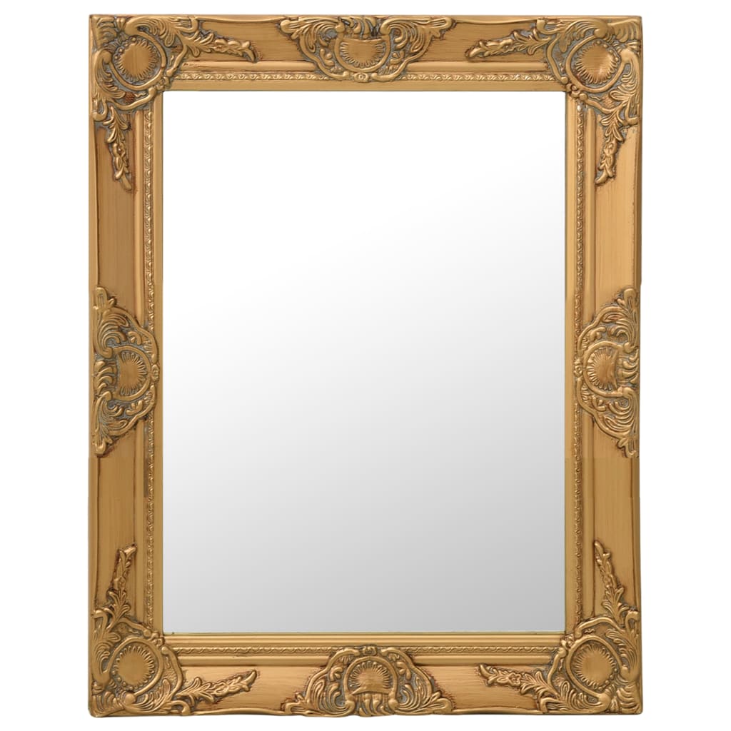 baroka stila sienas spogulis, 50x60 cm, zelta krāsā | Stepinfit.lv