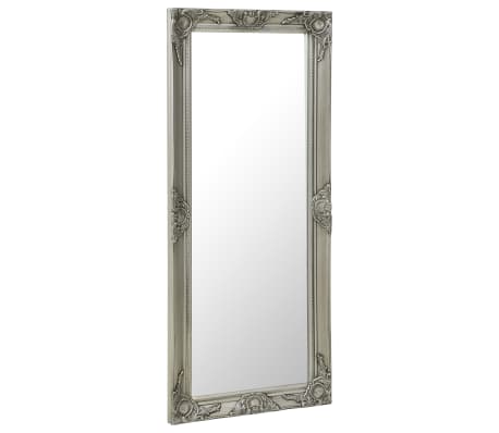 vidaXL baroka stila sienas spogulis, 50x120 cm, sudraba krāsā