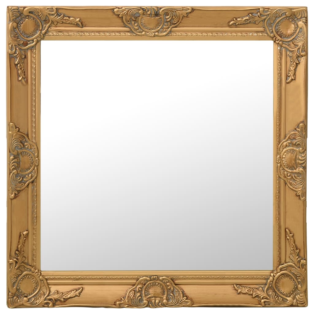 Oglindă de perete în stil baroc, auriu, 60 x 60 cm