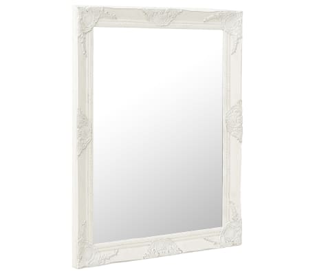 vidaXL Zidno ogledalo u baroknom stilu 60 x 80 cm bijelo