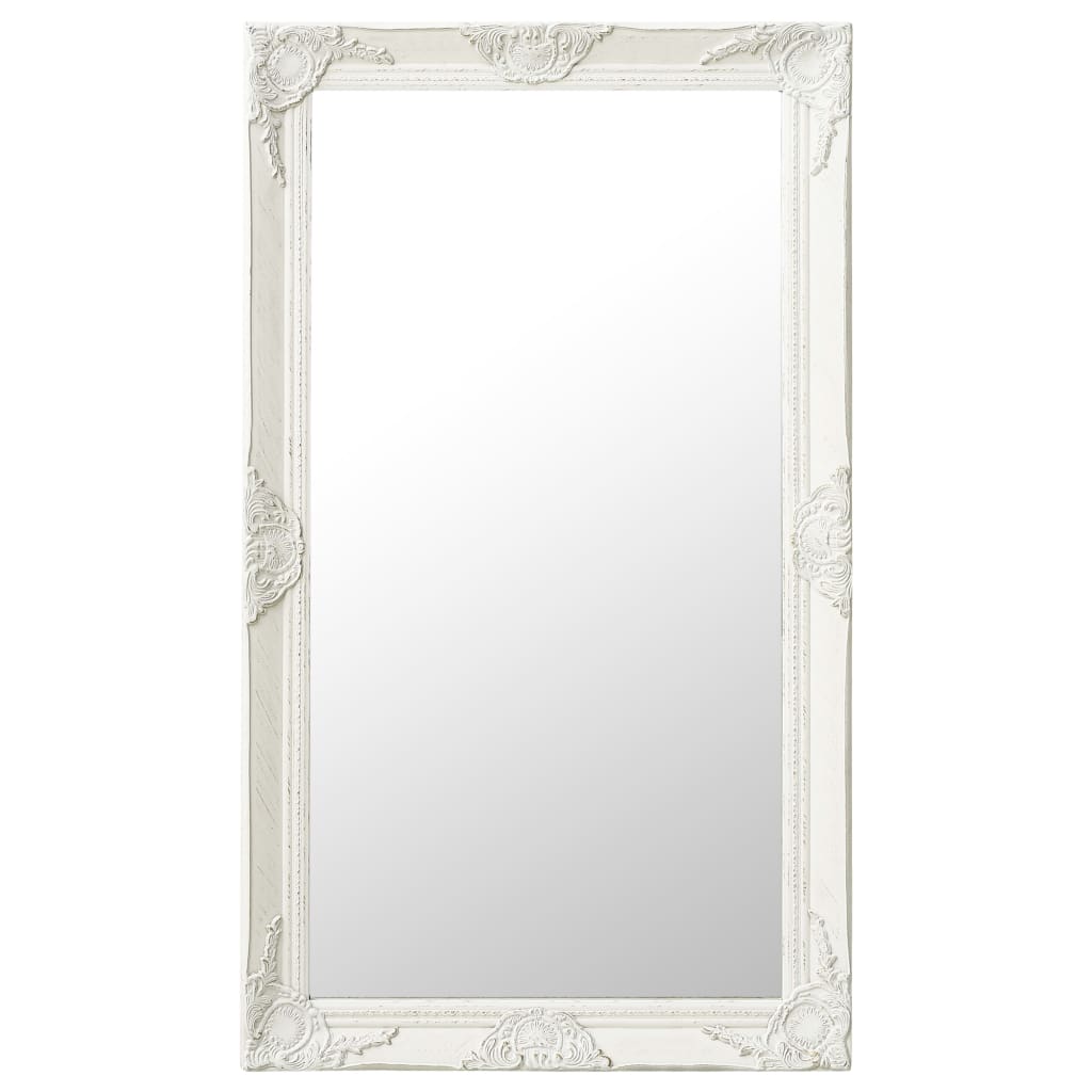 Farbe: WeißMaterial: Holz und GlasAbmessungen: 60 x 100 cm (L x B)Spiegelform: RechteckigMit Montagehaken