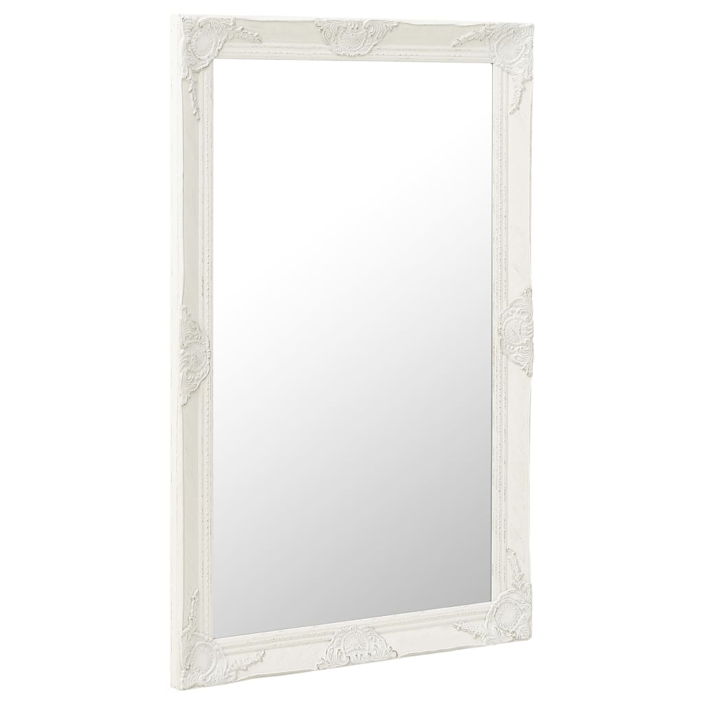 vidaXL Miroir mural style baroque 60x100 cm Blanc