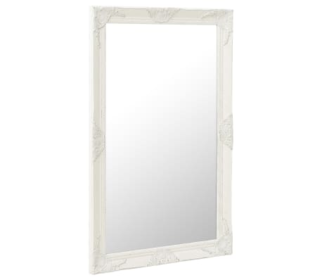 vidaXL Wall Mirror Baroque Style 23.6"x39.4" White