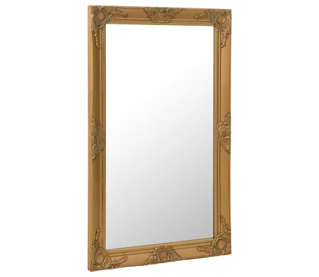 vidaXL Стенно огледало, бароков стил, 60x100 см, златисто