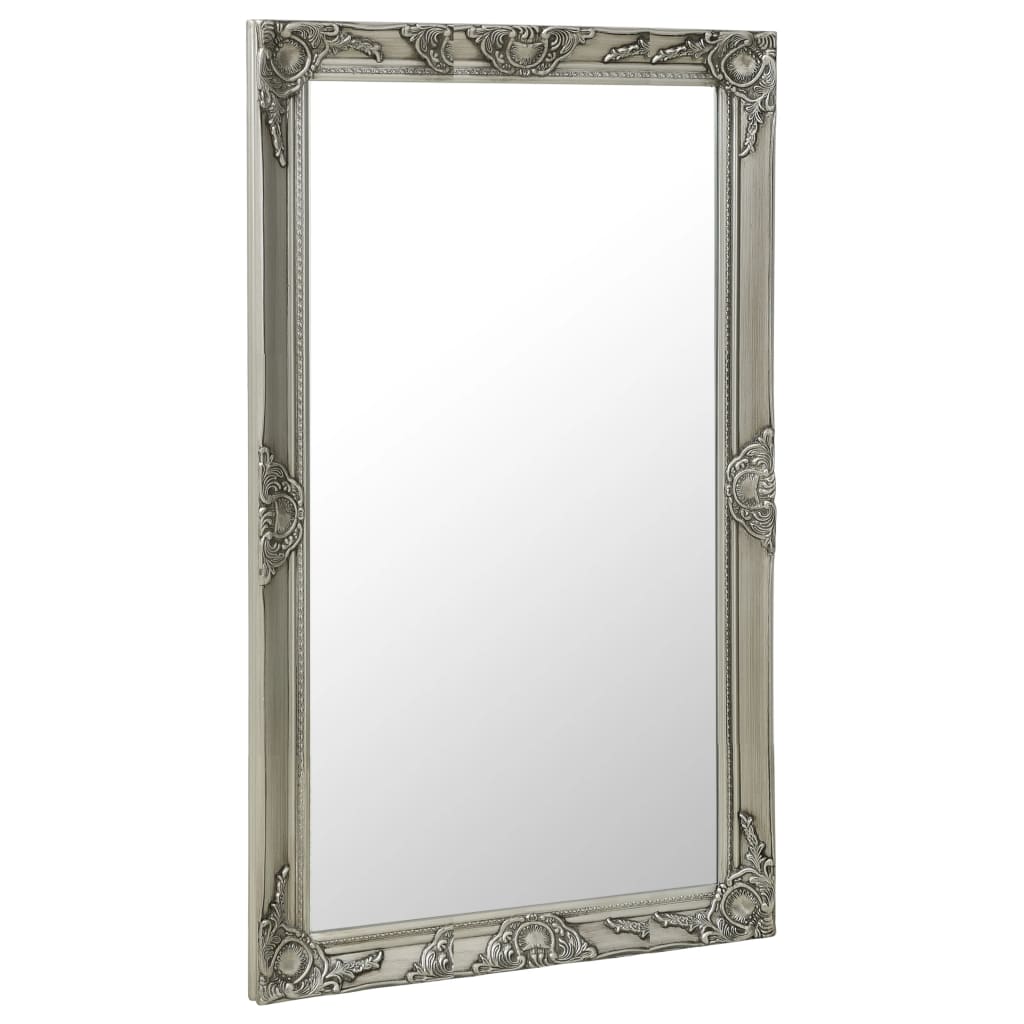vidaXL Wandspiegel barok stijl 60x100 cm zilverkleurig