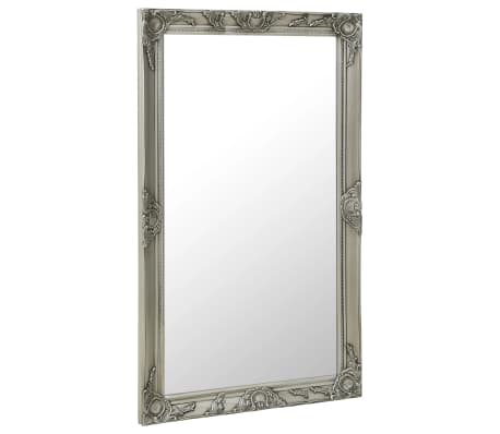 vidaXL Sieninis veidrodis, sidabrinis, 60x100cm, barokinis stilius