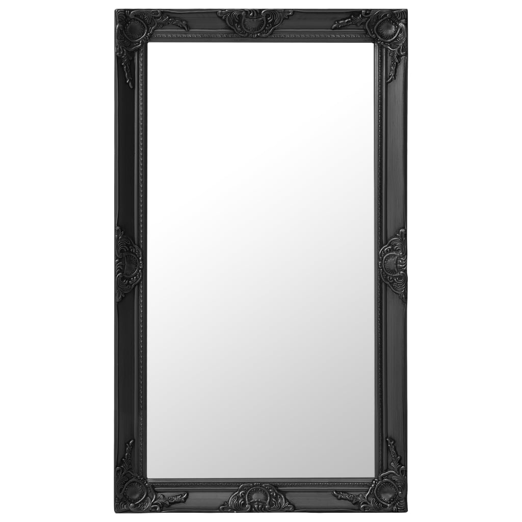 Farbe: Schwarz Material: Holz und GlasAbmessungen: 60 x 100 cm (L x B)Spiegelform: RechteckigMit Montagehaken