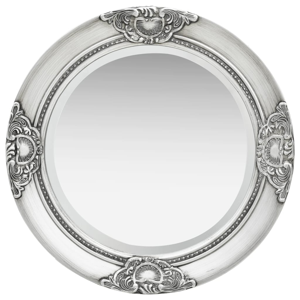 Oglindă de perete în stil baroc, argintiu, 50 cm